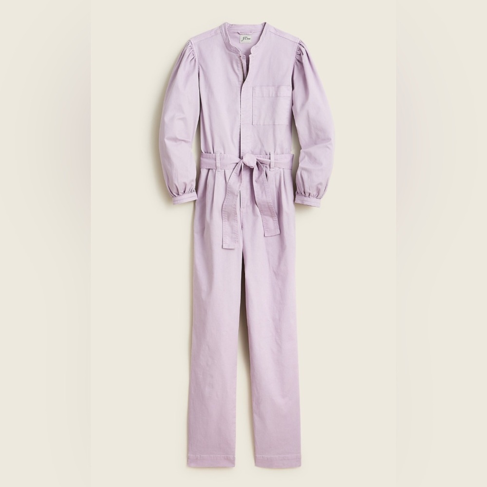 J.Crew Puff-Sleeve Chino Utility Belted Jumpsuit, Boiler Suit, Overalls Size 0